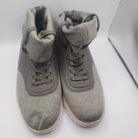 UGG ISLAY SNEAKER SLOUCH BOOTIES Green BROWN TEXTILE/LEATHER -US SIZE 9.5 Shoes - Picture 2 of 7